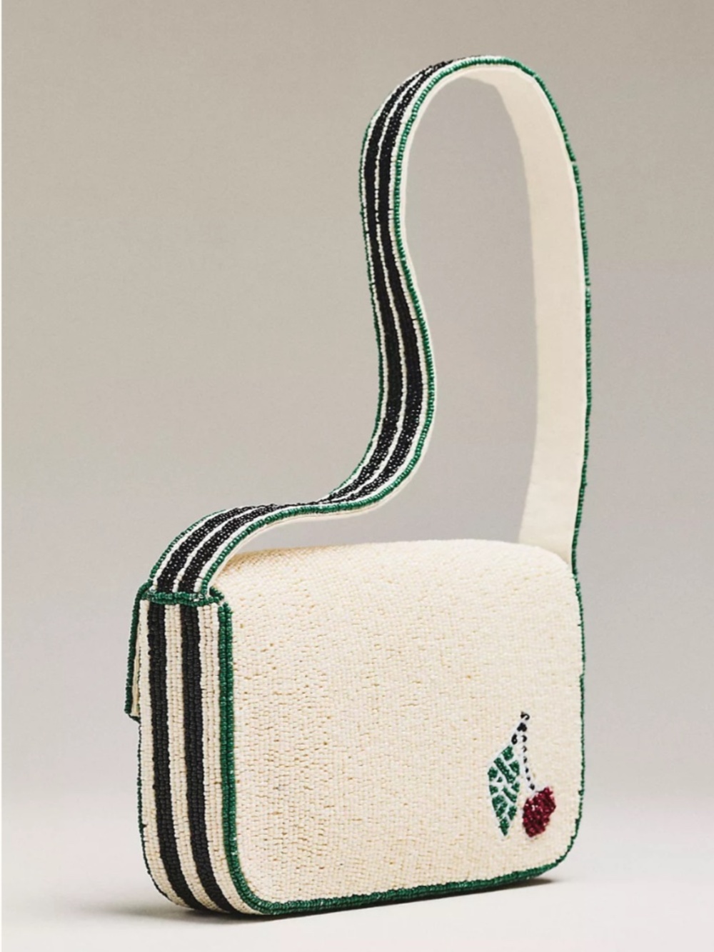 NWT $98 Anthropologie The Fiona Beaded Bag: Food & Drink Edition - Cherry Tile - Picture 2 of 4